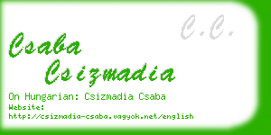 csaba csizmadia business card